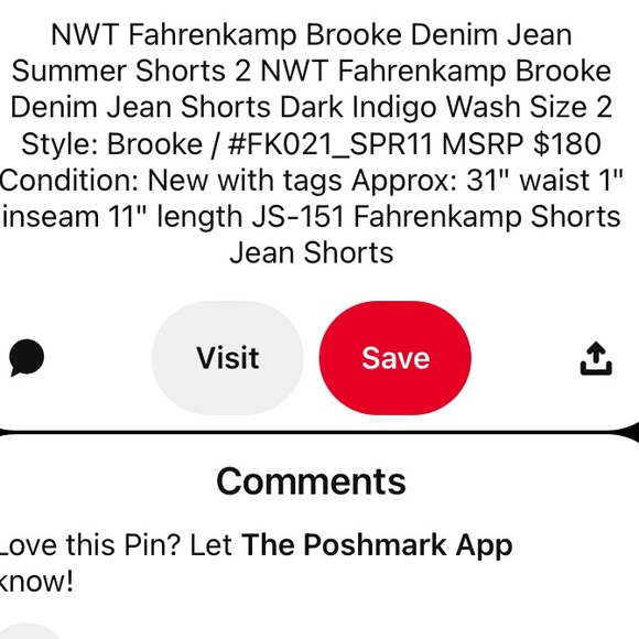 ❌🔥NWT Fahrenkamp❌ premium denim jeans brand, Jean Shorts - Picture 4 of 5